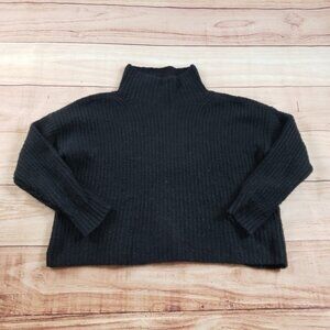 Anthropologie Sweater Womens Medium Black Outdoor Knit Sweatshirt Preppy Ladies